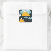 Snowy Rustic Winter Forest Mountain Vierkante Sticker (Tas)