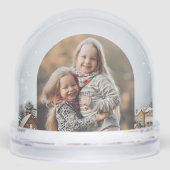 Snowy Rustic Winter Village Foto Sneeuwbol (Voorkant)