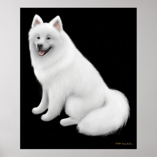 Snowy Samoyed Dog Print (Voorkant)