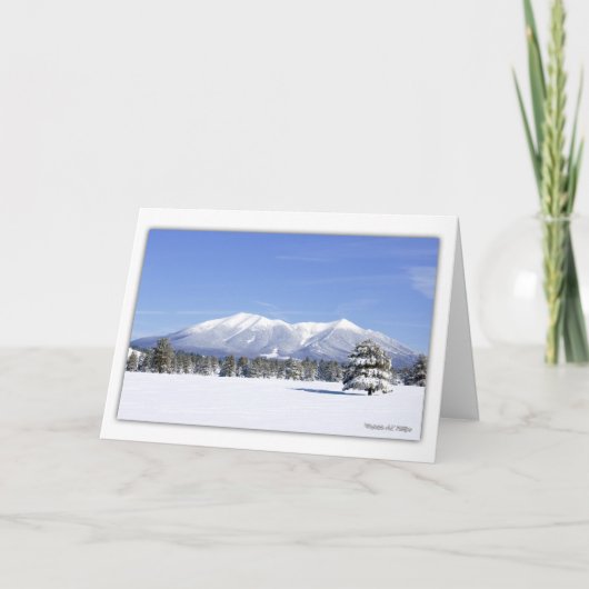 Snowy San Francisco Peaks Custom Inside Greeting Feestdagen Kaart (Voorkant)