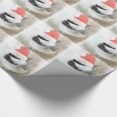 Snowy Santa Chickadee Cadeaupapier (Hoek)