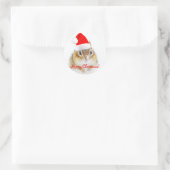 Snowy Santa Chipmunk Ronde Sticker (Tas)