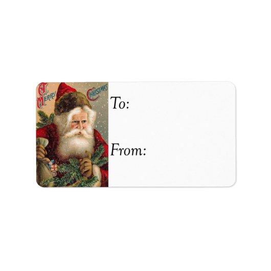 Snowy Santa  Gift Label (Voorkant)