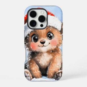 Snowy Santa Little Cub iPhone 16 Pro Hoesje