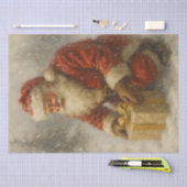 Snowy Santa With Gift Christmas Decoupage Tissuepapier (Craft)