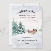 Snowy Scene Forest Vrolijke Kerstvakantie Kaart (Voorkant)