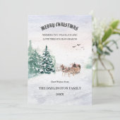 Snowy Scene Forest Vrolijke Kerstvakantie Kaart (Staand voorkant)