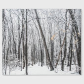 Snowy Scene in Woodland Michigan Cadeaupapier (Vlak)