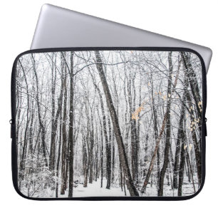 Snowy Scene in Woodland Michigan Laptop Sleeve
