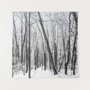 Snowy Scene in Woodland Michigan Wandkleed