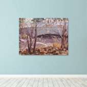 Snowy Scene Of Bridge beroemd gemaakt door Forest Canvas Afdruk (Insitu (Houten vloer))