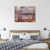 Snowy Scene Of Bridge beroemd gemaakt door Forest Canvas Afdruk (Insitu (Slaapkamer))