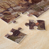 Snowy Scene Of Bridge beroemd gemaakt door Forest Legpuzzel (Zijkant)