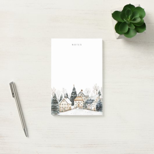 Snowy Schilderachtig Christmas Village Holiday Post-it® Notes (Kantoor)