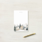Snowy Schilderachtig Christmas Village Holiday Post-it® Notes (Op bureau)