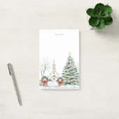 Snowy Schilderachtig Kerst Kapel Kerkvakantie Post-it® Notes (Kantoor)
