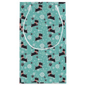 Snowy Scottie Hond Kerstpatroon Klein Cadeauzakje (Achterkant)