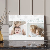 Snowy Script | 2 Foto Happy New Year Holiday Kaart