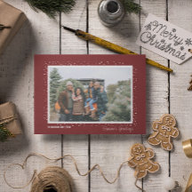 Snowy Season's Groet Familie Foto Kerstmis