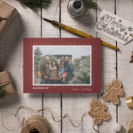 Snowy Season's Groet Familie Foto Kerstmis Kaart