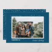Snowy Season's Groet Familie Foto Kerstmis Kaart (Voorkant / Achterkant)