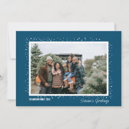 Snowy Season's Groet Familie Foto Kerstmis Kaart