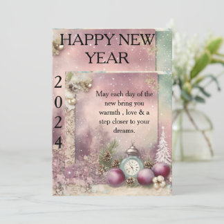 "Snowy Serenity: Een nieuwjaarswenskaart" Feestdagenkaart