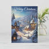 Snowy Serenity Village II: Kerst Kaart (Staand voorkant)