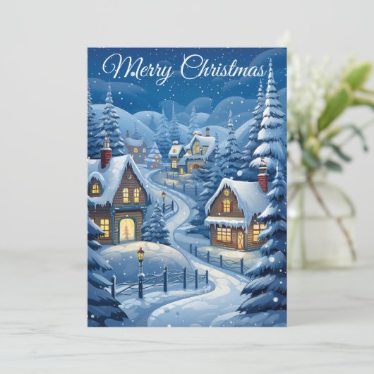 Snowy Serenity Village: Vakantie Kaart (Staand voorkant)