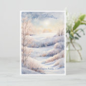 Snowy Serenity:  Winterwonderland Kaart (Staand voorkant)