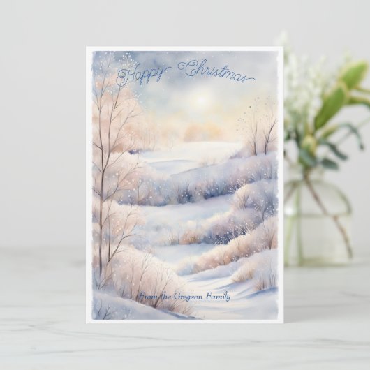 Snowy Serenity:  Winterwonderland Kaart (Staand voorkant)