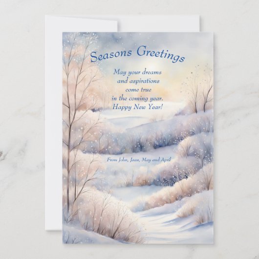 Snowy Serenity:  Winterwonderland Kaart (Achterkant)