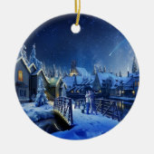 Snowy Shooting Star Keramisch Ornament (Voorkant)