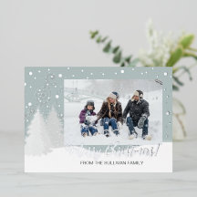 Snowy Silver Foil fotokaart