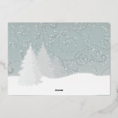Snowy Silver Foil fotokaart Folie Feestdagenkaart (Achterkant)
