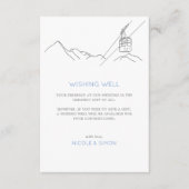 Snowy Ski Slopes Kabelbaan Trouwen Wishing Well Informatiekaartje (Voorkant)