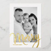 Snowy Skies Folie Holiday Kaart (Voorkant)