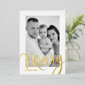 Snowy Skies Folie Holiday Kaart (Staand Voorkant)