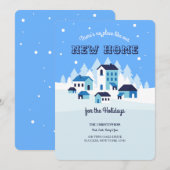 Snowy Sky Holiday Moving Card Kaart (Voorkant / Achterkant)