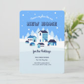 Snowy Sky Holiday Moving Card Kaart (Staand voorkant)
