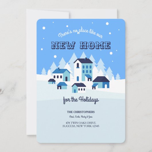Snowy Sky Holiday Moving Card Kaart (Voorkant)