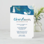 Snowy Sleigh Ride Aurora Borealis Kerstfeest Kaart (Staand voorkant)