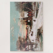 Snowy Small Town Large Puzzle Legpuzzel (Verticaal)