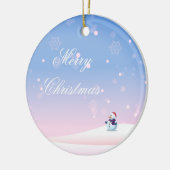 Snowy-/sneeuwkerstversiering Keramisch Ornament (Links)