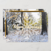 Snowy Snowflake met prettige kerst op zondag Feestdagenkaart (Voorkant / Achterkant)