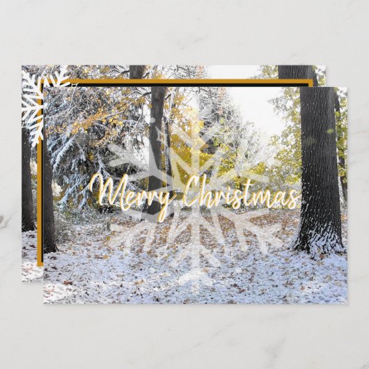 Snowy Snowflake met prettige kerst op zondag Feestdagenkaart (Voorkant / Achterkant)