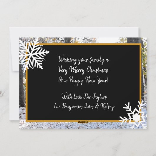 Snowy Snowflake met prettige kerst op zondag Feestdagenkaart (Achterkant)