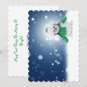 Snowy Snowman Feestdagenkaart (Voorkant / Achterkant)