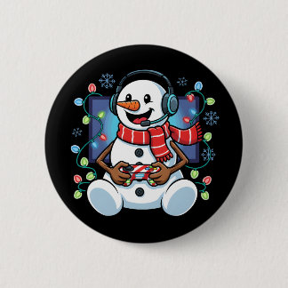 Snowy Snowman Gamer Ronde Button 5,7 Cm