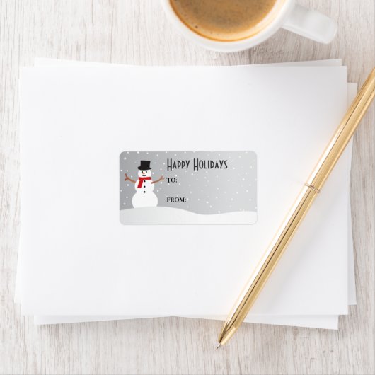 Snowy Snowman Gift Label (Insitu)